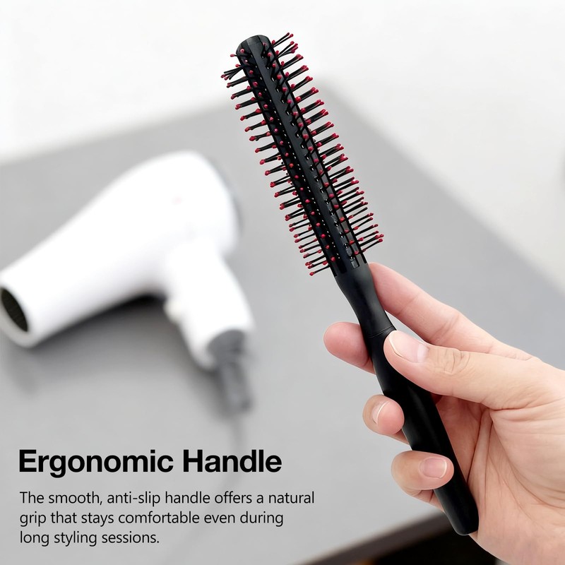 Styling Curling Comb, Round Brush for Blow Drying, Detangling, and
