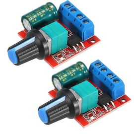 GUUZI 2pcs DC 6V 12V 24V 35V,DC 5V-35V 5A DC Motor Speed Controller Voltage PWM Adjustable Driver Switch with Control Knob