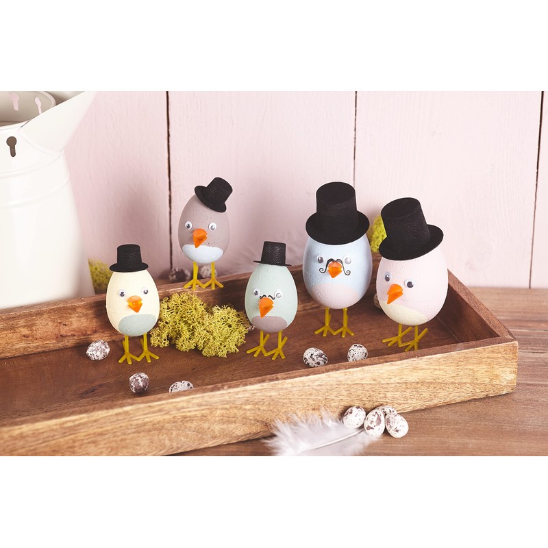 Set of 10 Polystyrene Eggs 6 x 4.5 cm White