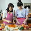 Zihuatailor Striped Apron with Pockets for Women Cooking Apron for