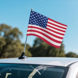 Custom Car Flag, Customized Flags Banners, Single-Sided Print Your Own Logo/Design/Words for Car Decoration, Patriotic, Sports Events, Parades