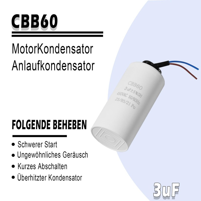 Iruihoo CBB60 450V 3uf 50/60HZ Starter Capacitor, Suppression Capacitor, Microfarad
