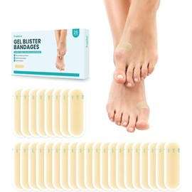Promifun Vendajes hidrocoloides para ampollas en los pies (25 unidades) con almohadillas de gel resistentes al agua para prevención y recuperación (paquete localizado)