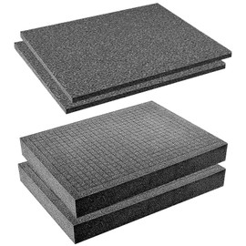 4 pieces grid foam cube foam: 2 pieces 300 x 300 x 50 mm and 2 pieces 300 x 300 x 10 mm, tool box, camera case, foam case insert, foam tool insert, tabletop miniatures