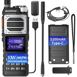 Ham Radio Baofeng Radio Long Range Handheld Tactical Tri-Power UV-25 10W Walkie Talkies NOAA Weather Receiver 5200mAh Type-C Charging UV-32 Two Way Radios,Copy Frequency for Hunting Survival Gear