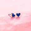 Boma Jewelry Sterling Silver Heart Stud Earrings (Synthetic Blue Lapis)