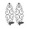 2 Pcs Candle Holder Exquisite Classical Style Black Iron Wall