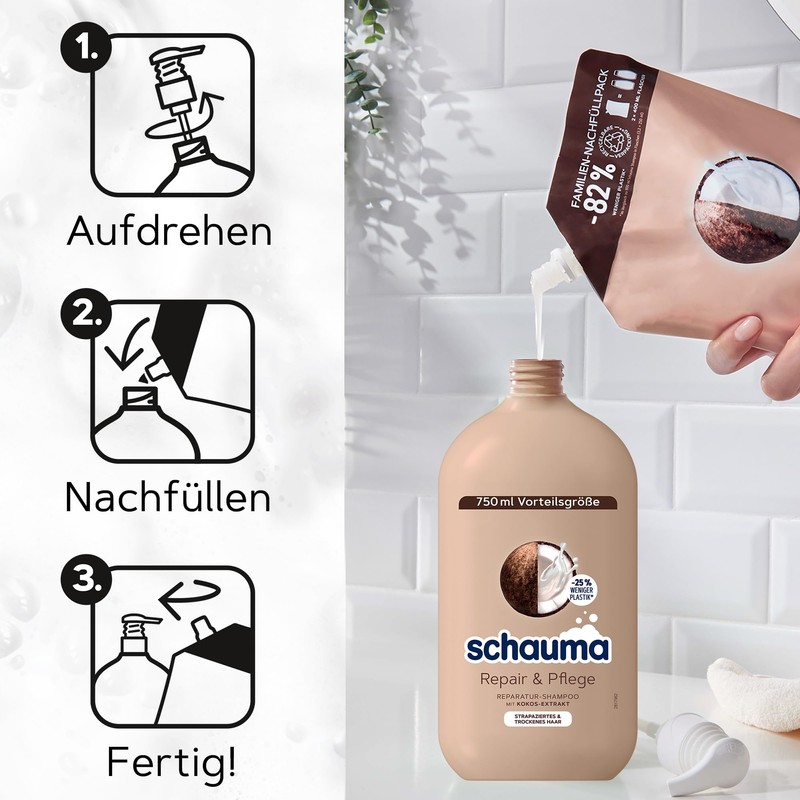 Schauma Schwarzkopf Farbschutz-Shampoo Color Glanz (1x 750 ml), Haarshampoo pflegt