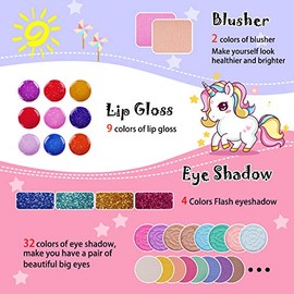 Kids Makeup Kit for Girls Real Washable Cosmetic 3+ Year Girl Birthday Gifts Pretend Play Toys for Girls 4-6, 6-8, 8-10 Non-Toxic