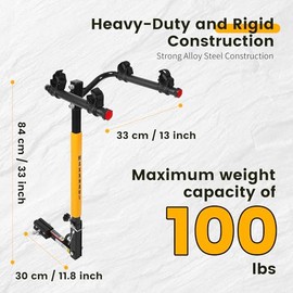 MAXXHAUL 50025 - Soporte para 2 Bicicletas montado en Enganche, Capacidad de 45 kg