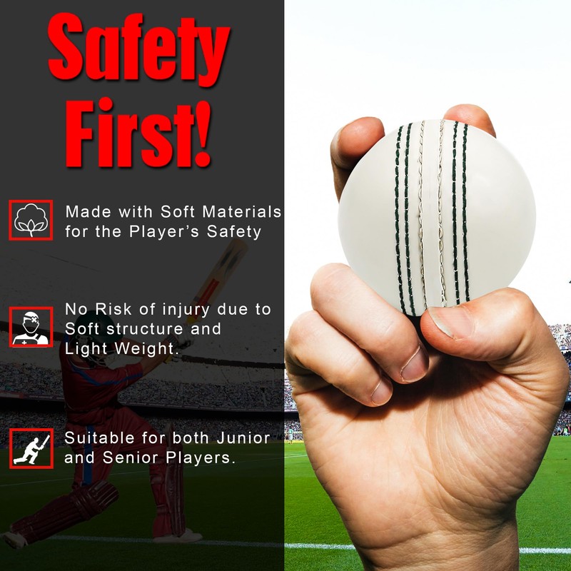 TrySalar Soft Cricket Rubber Ball Indoor Outdoor Junior Youth Adult