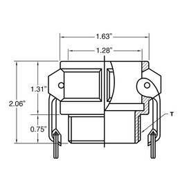 Gloxco Aluminum Type B Cam and Groove Fitting, 3/4" Female Camlock x 3/4" Male NPT (CAM-07-B-AL)