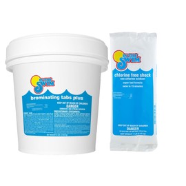 In The Swim Chlorine-Free Shock Bundle and Bromine Plus: Includes 12 x 1 Pound Bags Chlorine-Free Shock and 8 Pound Bucket of Bromine Plus - Effective Low Odor Alternative