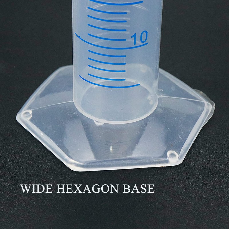 KOMUNJ 1 Piece Transparent Blue Line Measuring Graduated Cylinder Science