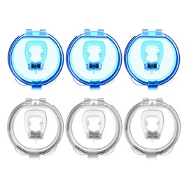 Ryaupy 6 x Magnetic Nose Clip - Snoring Stopper, Anti Snoring Aid - Effectively Prevent Snoring, Sleep Apnea and Hard Breathing (Blue + Transparent)
