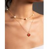 En Route Jewelry Carnelian Stone Heart Necklace in Silver -