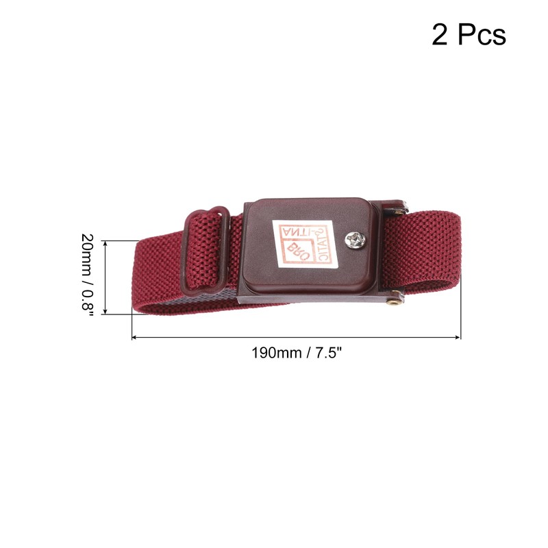 sourcing map 2Pcs Anti Static Wrist Strap, ESD Antistatic Bracelet
