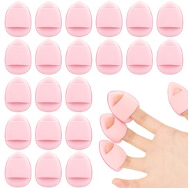 50PCS Mini Triangle Makeup Puffs – Soft Finger Sponge Set for Foundation, Powder & Concealer, Reusable Cosmetic Puffs (Pink)