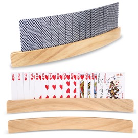Farerkass Pack of 2 Children's Card Holders, 33 cm Card Holder, Playing Cards, Wooden Playing Card Holder, Hands-Free Card Stand, Hands Poker Holder for Children, Seniors, Adults