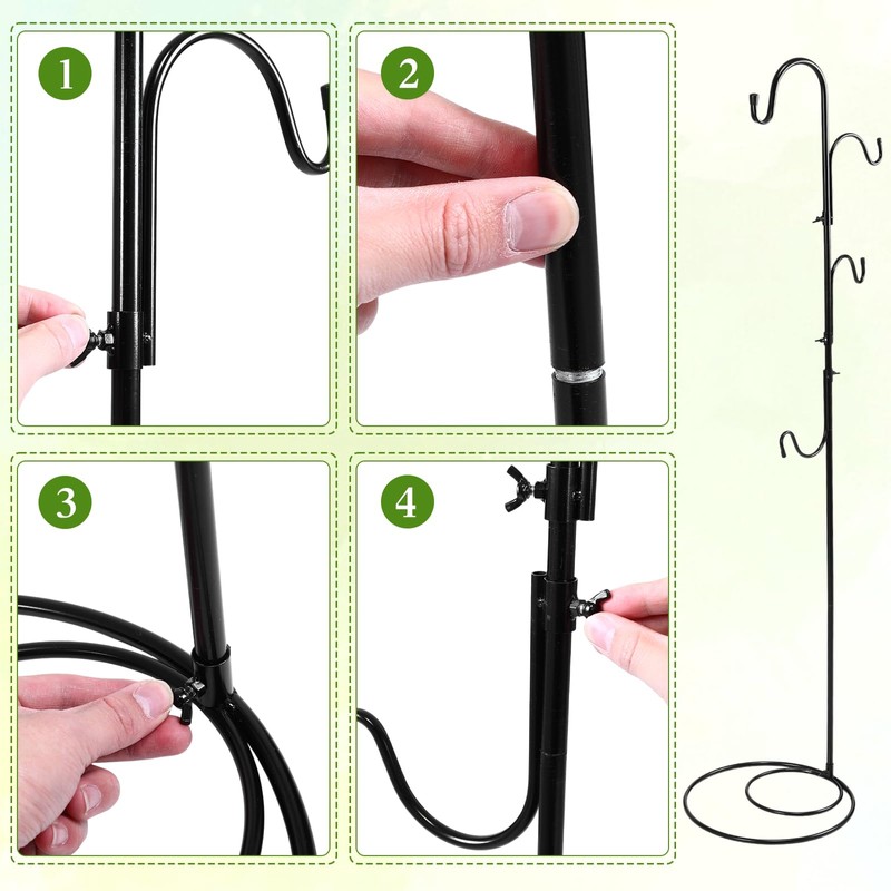 JaGely 1 Pcs Adjustable Shepherds Hook for Outdoor Heavy Duty