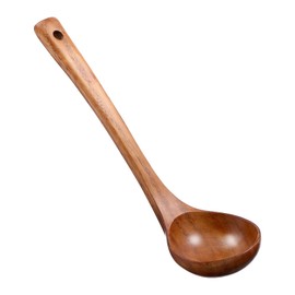 Cobee 11" Wooden Ladle, Long Handle Wood Soup Handcrafted