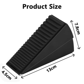 Yuiturt Door Stops Indoors, Door Wedges Indoors, Rubber Door Stop, Door Jammer, Black Rubber Door Wedges for Floor, Non-Slip Doorstops Wedge for Heavy Doors, Wall Protector for Indoor Use