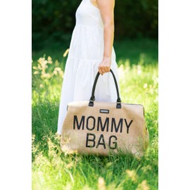 Childhome The Original Mommy Bag, Large Baby Diaper Bag, Mommy Hospital Bag, Large Tote Bag, Mommy Travel Bag, Baby Bag Tote, Pregnancy Must Haves (Raffia Natural)