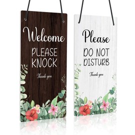Putuo Decor Sesson in Progress Sign, Please Do Not Disturb Door Hanger Plaque, Welocme Please Knock Sign, 10x5 Inches PVC Double Sided for Hotel, Office, Clinic