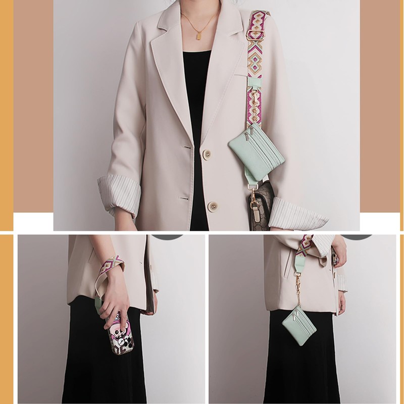 RENUIS Phone Strap with Zippered Pouch, Clip and Go, Adjustable