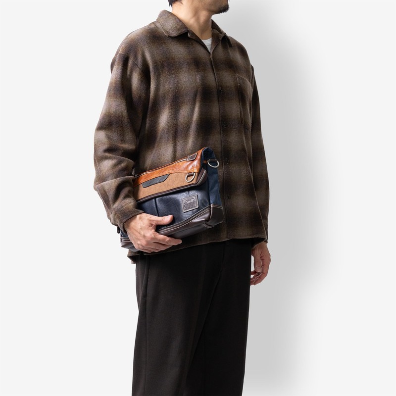 [Mustache] MOUSTACHE Shoulder Bag VMR-5696, navy mixed color