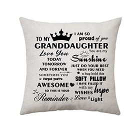 Aconesong Gift for Granddaughter From Grandparent Granddaughter Birthday Idea Gifts Granddaughter Cuchshon Cover Gift for Christmas Graduaiton Gift for Her (Granddaughter)