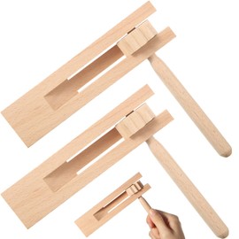 2 Pack Traditional Mexican Matraca Noisemaker Wooden Spinning Ratchet Noise Maker Grogger Traditional Matraca Rattle Ratchet Instrument Wood Noisemakers for Sporting Events Parties
