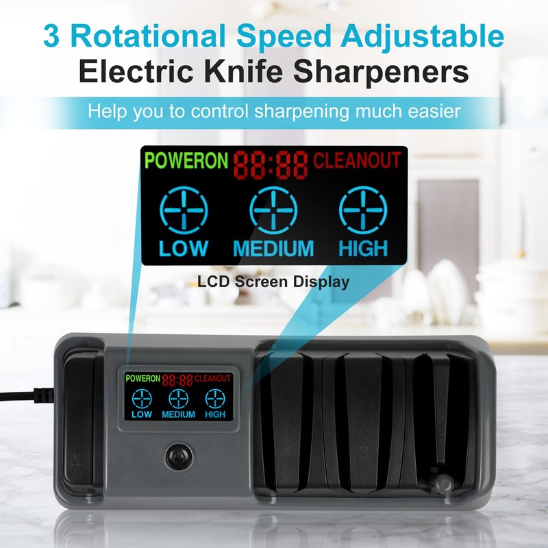 5 in 1 Electric Knife Sharpener with LCD Screen, 3