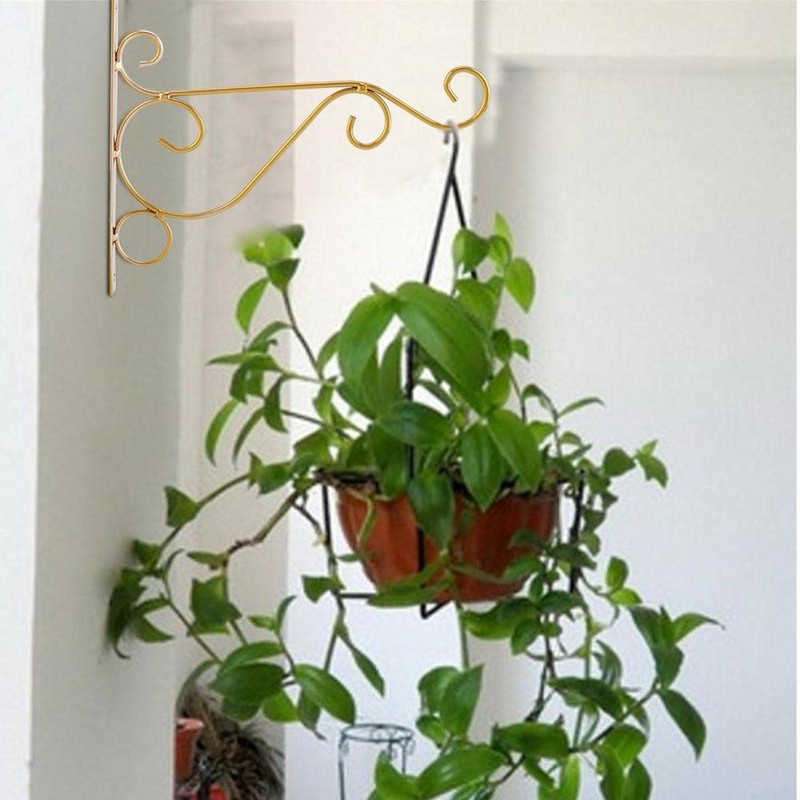 Hanging Plant Bracket 9.8inch, Gold Plant Hooks Plant Hanger Bracket