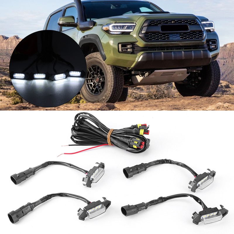 4pcs 12V Car LED Grille Light High Brightness Accessory Fit