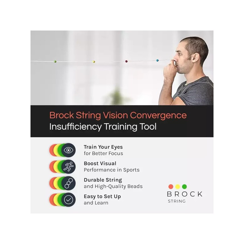 Brock 브록 스트링 시력 융합 부족 훈련 도구로 눈 근육