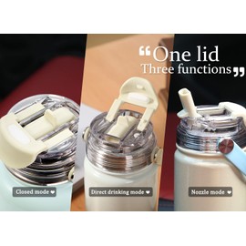 Murmioo Insulated Sports Water Bottle,2-in-1 Straw Lid(Straw & directly drinking Lids),Leak Proof, Double Walled vacuum,BPA Free,Keeps Hot and Cold - Travel Sports Canteen(Blue white gradient/14oz)