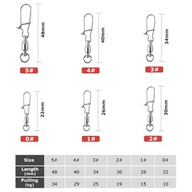 Goture Stainless Steel Snap Swivels, Fishing Swivels, Cross Line Rolling Swivels, High Strength Fishing Snap Swivels, Ball Bearing Swivels, Stainless Steel Fishing Swivels, Saltwater Corrosion