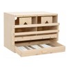 SPONGEBB Chicken Laying Nest 2 Compartments 24.8"X15.7"X17.7" Solid Pine Wood