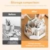 360-Degree Rotating Desk Organiser, White Multi-Compartment Storage Caddy for Stationery