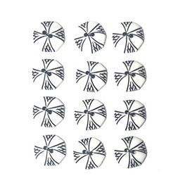 12 Matte White Button Set- Flat Style Buttons Hex Shape for Blouse , Shirt ,5/8" (5/8'' (16mm))