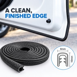 Car Door Edge Guard for Scratch Protection – (5M) Non-Adhesive U-Shaped Rubber Trim for Daily Driving and Parking, Black