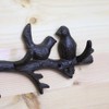 Fyne-Finds 33cm Brown Cast Iron Bird on Branch 4 Hook