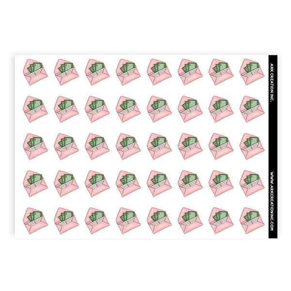 ARK Creation Planner Sticker | Pink Payday Wallet Sticker(Kiss-Cut, White
