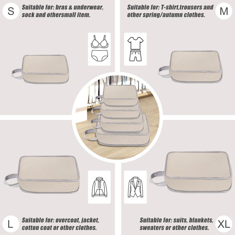 WUFANC Suitcase Organiser Set of 4 - Packing Cubes Compression,