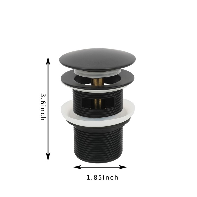 Matte Black Freestanding Bathtub Drain Stopper, Suitable for Most Bathtubs,