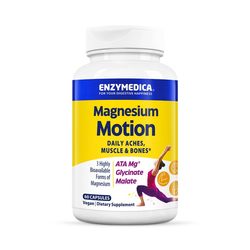 Enzymedica Magnesium Motion Mg ATA Mg Glycinate Malate 60 Tablets
