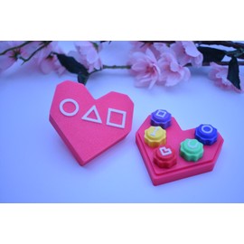 Valentines Day Gift Gonggi Game Heart Chocolate box + Squid Game 2