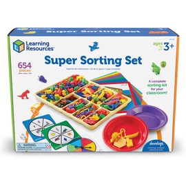 Learning Resources Super Sorting Set with Cards, Color & Number Recognition, Educational Toys for Kids, Early Math Skills, 564 Pieces, Ages 3+