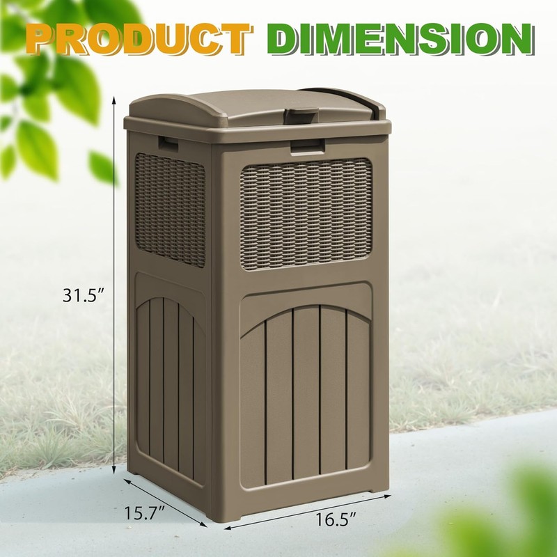 Greesum 33 Package Delivery Box for Outside, Patio Waterproof Resin